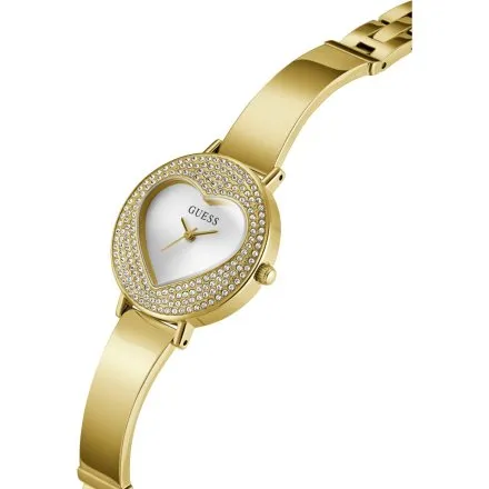 Guess Hartly złoty zegarek damski na bransolecie kryształki GW0991L2