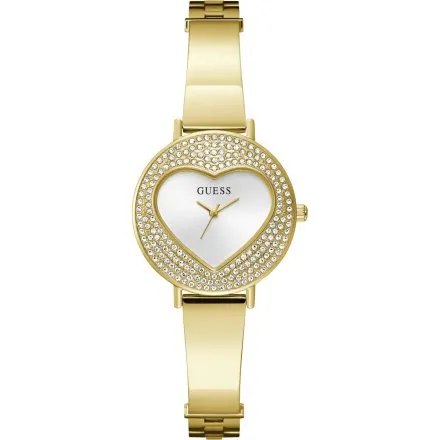 Guess Hartly złoty zegarek damski na bransolecie kryształki GW0991L2