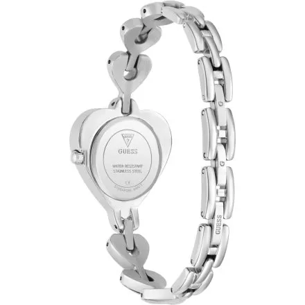 Guess Valerie srebrny zegarek damski na bransolecie serce GW0992L1