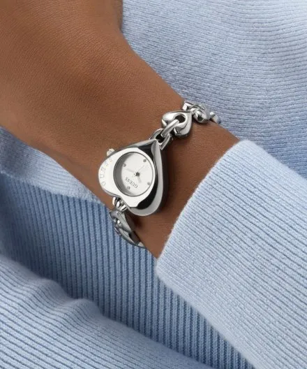 Guess Valerie srebrny zegarek damski na bransolecie serce GW0992L1