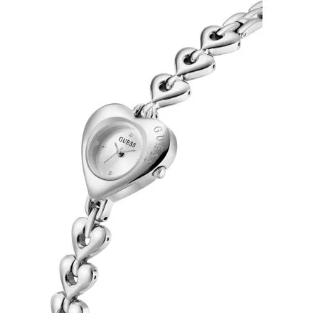 Guess Valerie srebrny zegarek damski na bransolecie serce GW0992L1