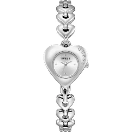 Guess Valerie srebrny zegarek damski na bransolecie serce GW0992L1