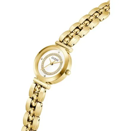 Guess Leena zegarek damski złoty ze srebrną tarczą na bransolecie GW0994L2