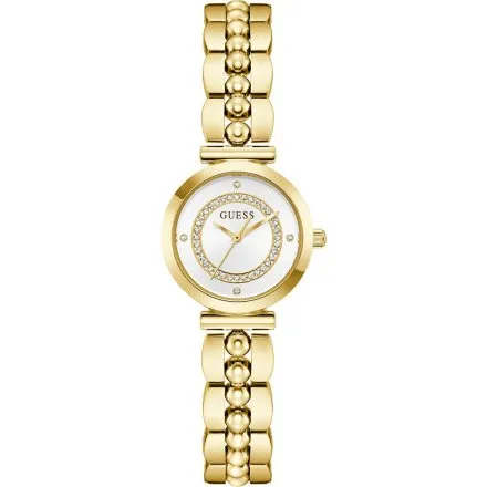 Guess Leena zegarek damski złoty ze srebrną tarczą na bransolecie GW0994L2