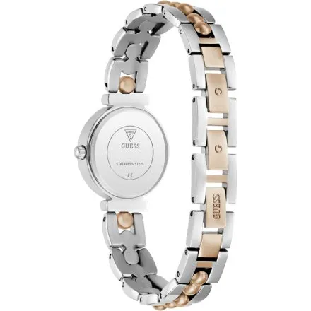 Guess Leena zegarek damski różowozłoty ze srebrną tarczą na bransolecie GW0994L5