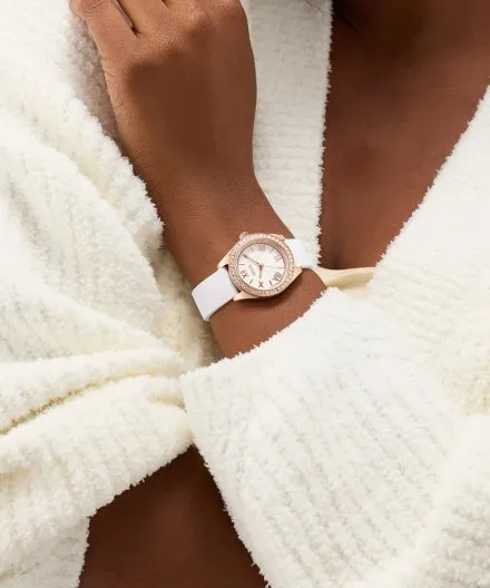 Guess Mini Luna zegarek damski ze wskazówkami biały GW1000L3