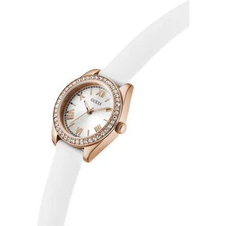 Guess Mini Luna zegarek damski ze wskazówkami biały GW1000L3