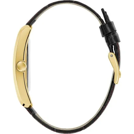 Guess Clyde zegarek męski na pasku złoty z zieloną tarczą GW1003G3
