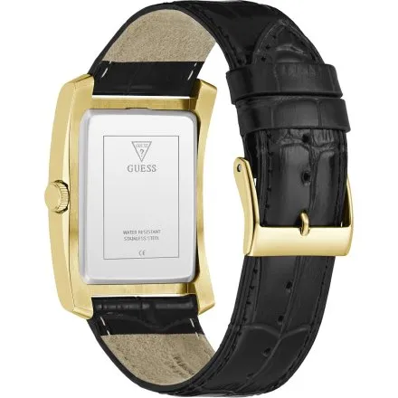 Guess Clyde zegarek męski na pasku złoty z zieloną tarczą GW1003G3