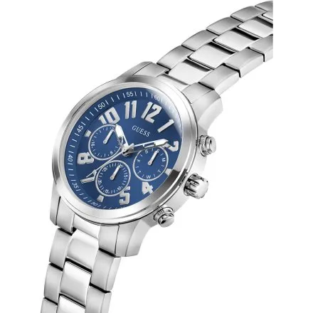 Srebrny zegarek męski Guess Parker z bransoletką GW1006G1