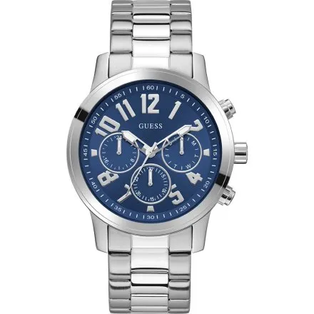 Srebrny zegarek męski Guess Parker z bransoletką GW1006G1