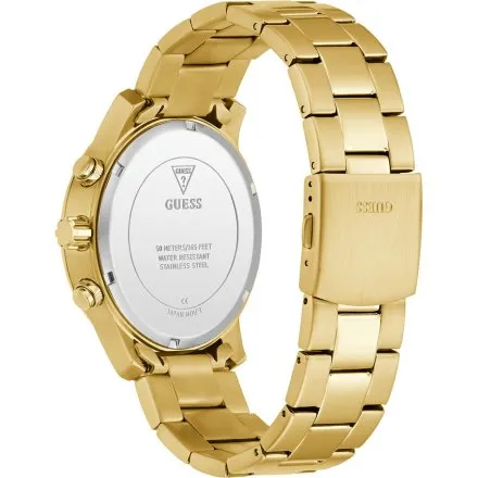 Złoty zegarek męski Guess Parker z bransoletką multidata GW1006G2