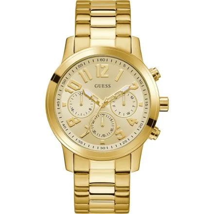 Złoty zegarek męski Guess Parker z bransoletką multidata GW1006G2