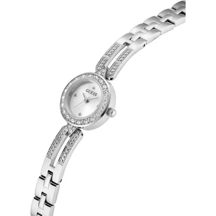 Guess Cassidy srebrny zegarek damski na bransolecie kryształki GW1016L1