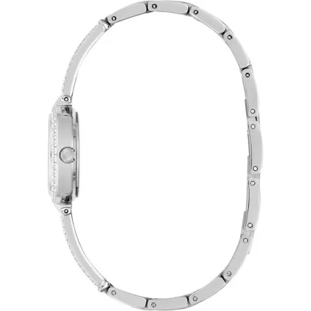 Guess Holly srebrny zegarek damski na bransolecie ze zdobieniami GW1017L1