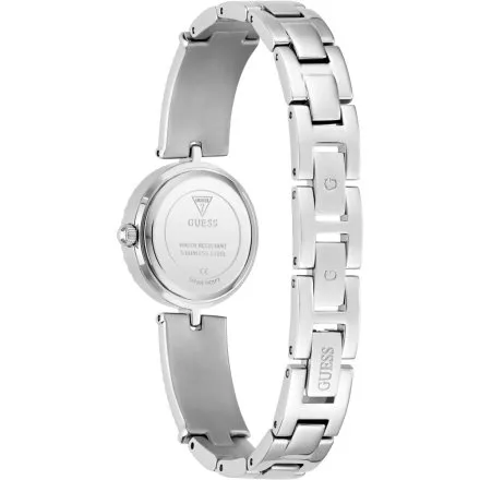 Guess Holly srebrny zegarek damski na bransolecie ze zdobieniami GW1017L1