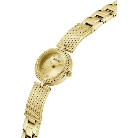 Guess Holly złoty zegarek damski na bransolecie ze zdobieniami GW1017L2