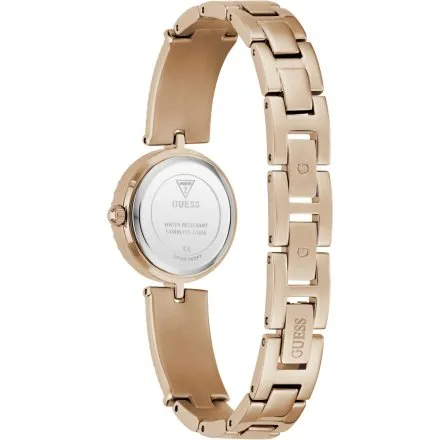 Guess Holly różowozłoty zegarek damski na bransolecie ze zdobieniami GW1017L4