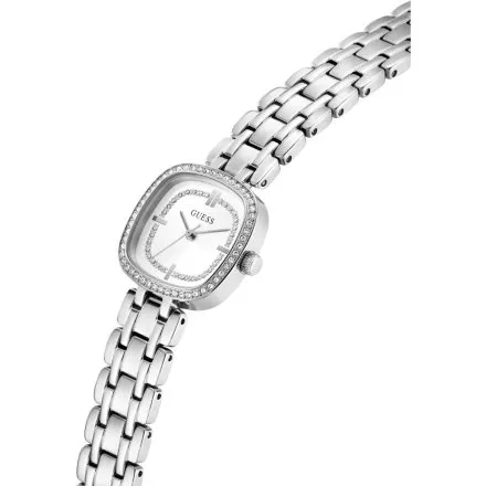 Guess Hazel srebrny zegarek damski na bransolecie kryształki GW1018L1