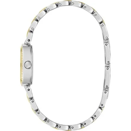 Guess Hazel srebrny zegarek damski na bransolecie złote detale GW1018L3
