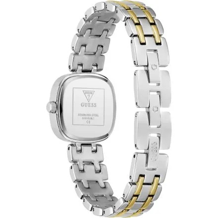 Guess Hazel srebrny zegarek damski na bransolecie złote detale GW1018L3