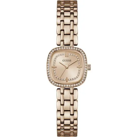 Guess Hazel różowozłoty zegarek damski na bransolecie kryształki GW1018L4