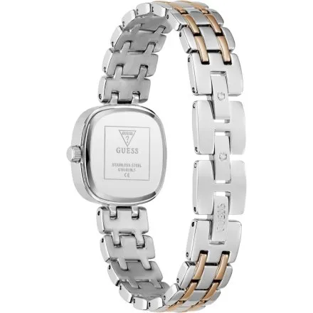 Guess Hazel srebrny zegarek damski na bransolecie różowozłote detale GW1018L5