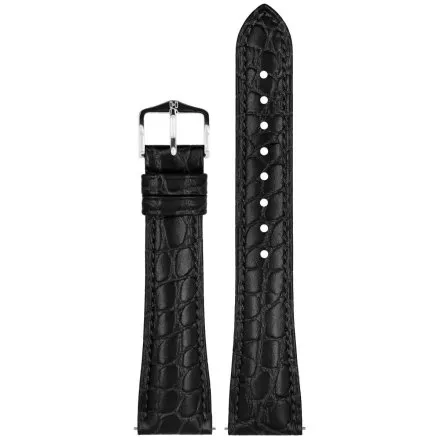 Czarny pasek skórzany 19 mm HIRSCH Aristocrat 03829050-2-19 (L)