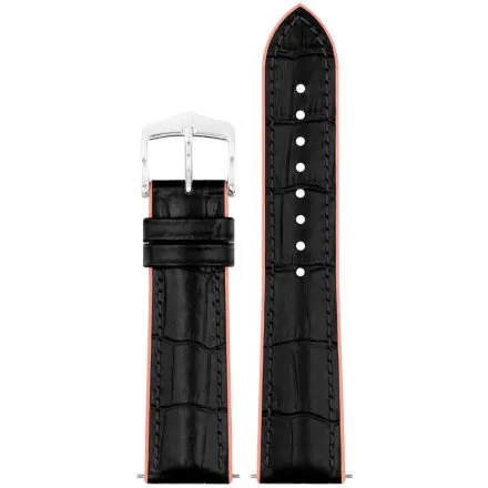 Czarno-różowy pasek skórzany 18 mm HIRSCH Andy 0922328150-2-18 (L)