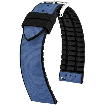 Niebiesko-czarny pasek do zegarka 20 mm HIRSCH Arne 0925090080-2-20 (L)