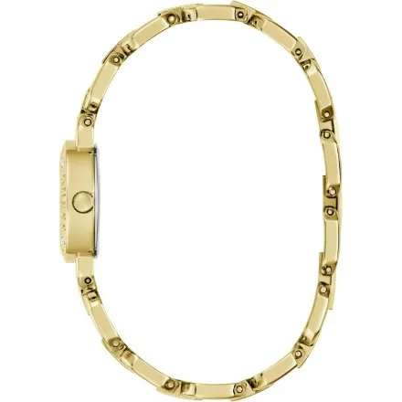 Guess Siren złoty zegarek damski na bransolecie z granatową tarczą GW1019L2