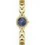 Guess Siren złoty zegarek damski na bransolecie z granatową tarczą GW1019L2