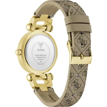 Guess Ginger złoty zegarek damski na pasku z logo GW1021L2