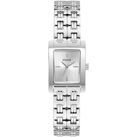 Guess Cove srebrny zegarek damski prostokątny na bransolecie GW1026L1