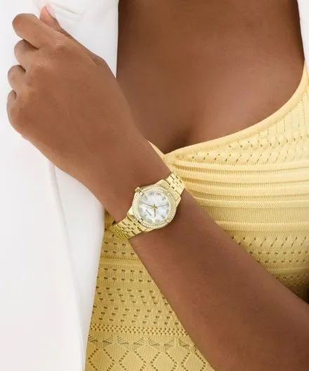 Guess Colette złoty zegarek damski na bransolecie kryształki GW1027L2