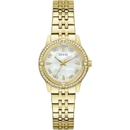 Guess Colette złoty zegarek damski na bransolecie kryształki GW1027L2