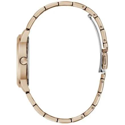 Guess Winni różowozłoty zegarek damski na bransolecie z brązową tarczą GW1028L4