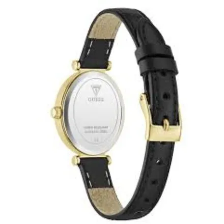 Guess Ruby zegarek damski złoty na czarnym pasku GW1029L2