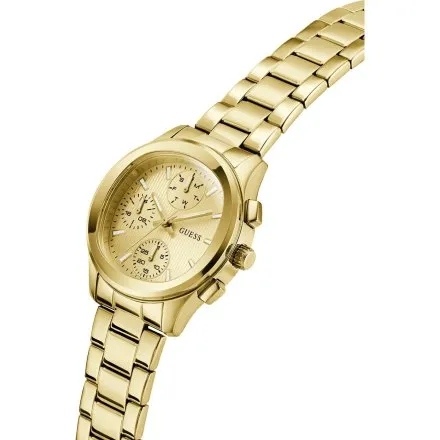 Guess Birdie zegarek damski złoty na bransolecie multidata GW1031L2