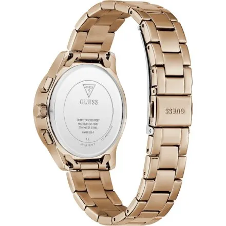 Guess Birdie zegarek damski różowozłoty na bransolecie multidata GW1031L4