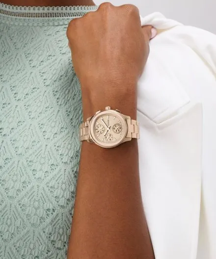 Guess Birdie zegarek damski różowozłoty na bransolecie multidata GW1031L4