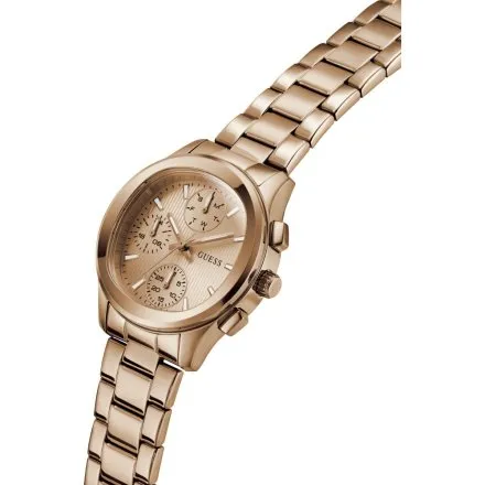 Guess Birdie zegarek damski różowozłoty na bransolecie multidata GW1031L4