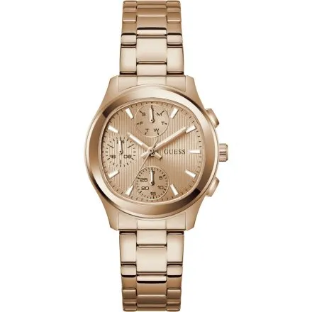 Guess Birdie zegarek damski różowozłoty na bransolecie multidata GW1031L4