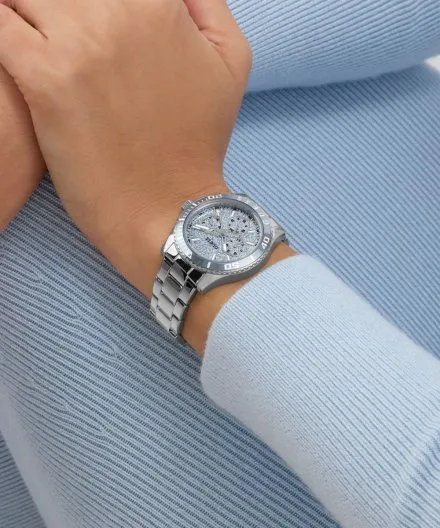 Guess Mariana srebrny zegarek damski z błyszczącą tarczą GW1035L1