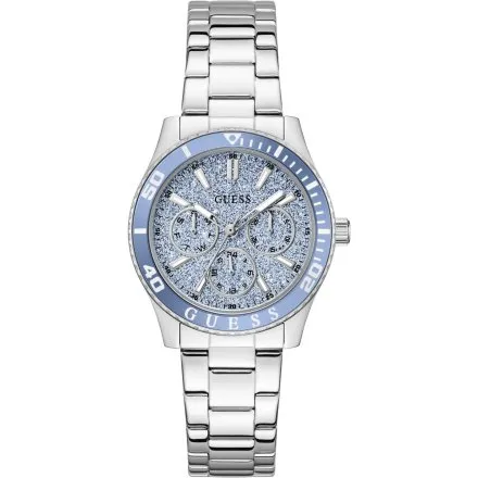 Guess Mariana srebrny zegarek damski z błyszczącą tarczą GW1035L1