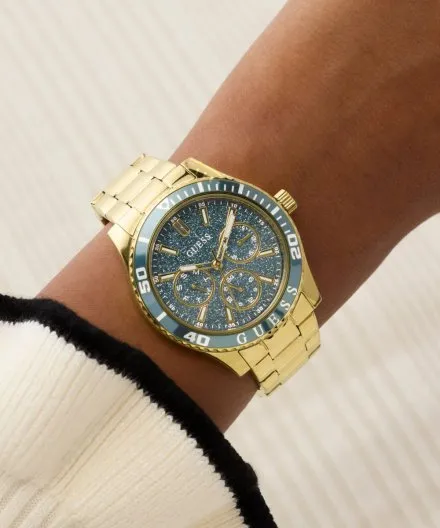 Guess Mariana Zegarek damski złoty z błyszczącą tarczą GW1035L2