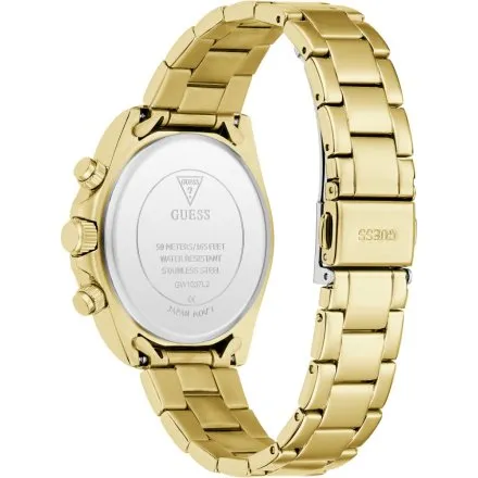 Guess Victoria zegarek damski złoty na bransolecie z kryształkami multidata GW1037L2