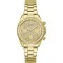 Guess Victoria zegarek damski złoty na bransolecie z kryształkami multidata GW1037L2