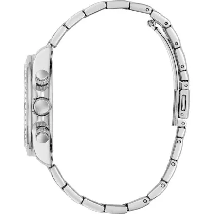 Guess Victoria zegarek damski srebrny na bransolecie z kryształkami multidata GW1037L1