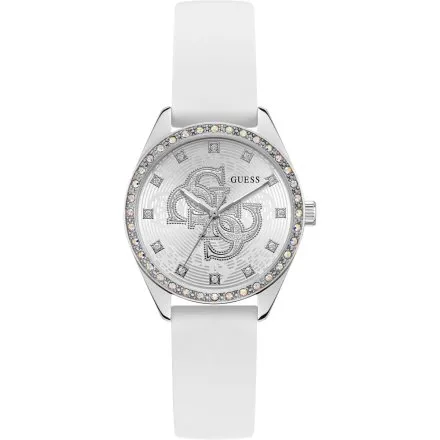 Guess Ava zegarek damski srebrny z błyszczącą tarczą GW1042L1
